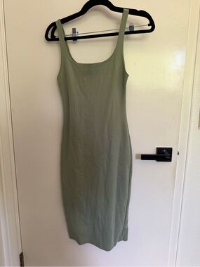Zara Olive Green Midi Tank Dress